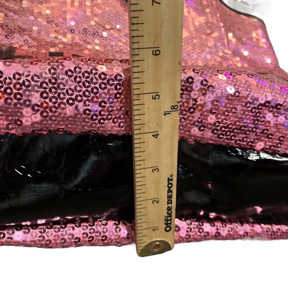 Kitson Los Angeles Pink Sequin Black Trim Tote Bag - Picture 9 of 9